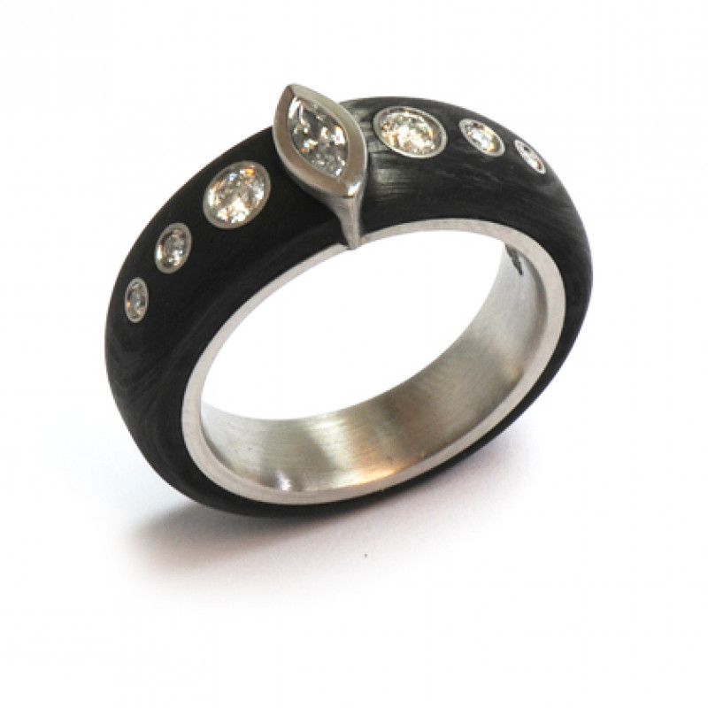 Ring Palladium Carbon Brillanten Diamant (1007406)
